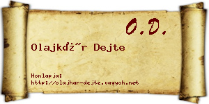 Olajkár Dejte névjegykártya